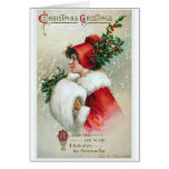"Christmas Greetings" Vintage Greeting Card