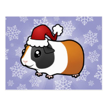 Christmas Guinea Pig (smooth hair) Post Card