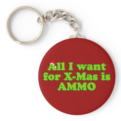 Christmas Gun Ammo Keychain by quidicane