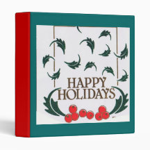 Christmas Happy Holidays 3 Ring Binders