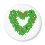 Christmas Heart Wreath Magnets