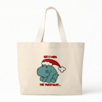 Christmas Hippo Canvas Bags