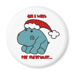 Christmas Hippo Refrigerator Magnets