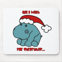Christmas Hippo Mousepads
