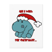 Christmas Hippo Postcard