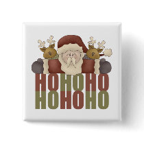 Christmas Ho Ho Ho Santa Button