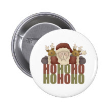 Christmas Ho Ho Ho Santa Button