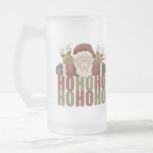 Christmas Ho Ho Ho Santa Frosted Mug