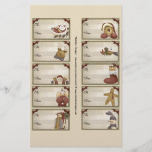 Christmas Holiday 3 Gift Tags on a Sheet Flyer