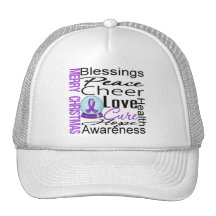 Christmas Holiday Alzheimer's Disease Collage Mesh Hat