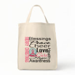 Christmas Holiday Breast Cancer Collage Tote Bags