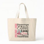 Christmas Holiday Breast Cancer Collage Tote Bags