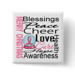 Christmas Holiday Breast Cancer Collage Buttons