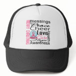 Christmas Holiday Breast Cancer Collage Mesh Hats
