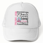 Christmas Holiday Breast Cancer Collage Mesh Hat