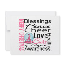Christmas Holiday Breast Cancer Collage Personalized Invitation