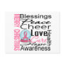 Christmas Holiday Breast Cancer Collage Postcard