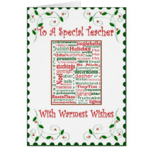 Christmas Holiday Card for Teacher