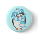 Christmas Holiday Cute Penguin Button