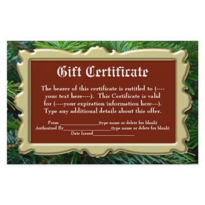 Christmas Holiday Gift Certificate Stationery by cutencomfy