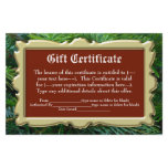 Christmas Holiday Gift Certificate Stationery