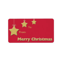 Christmas Holiday Gift Tag -- Christmas Stars Personalized Address Label