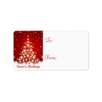 Christmas Holiday Gift Tag Labels - Star Tree Custom Address Label