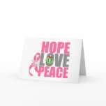 Christmas Holiday Hope Love Peace Breast Cancer Card