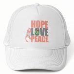 Christmas Holiday Hope Love Peace Uterine Cancer Mesh Hats