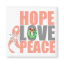 Christmas Holiday Hope Love Peace Uterine Cancer Fridge Magnet
