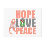 Christmas Holiday Hope Love Peace Uterine Cancer Post Card