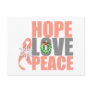 Christmas Holiday Hope Love Peace Uterine Cancer Post Card