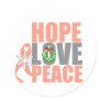 Christmas Holiday Hope Love Peace Uterine Cancer Stickers