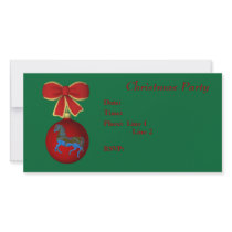 Christmas Holiday Invitation Carousel Horse Bow
