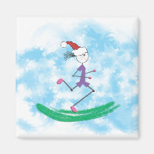 Christmas Holiday Lady Runner Magnet