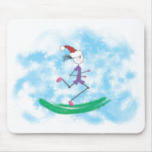Christmas Holiday Lady Runner Mousepad