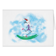 Christmas Holiday Lady Runner Note Card