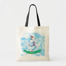 Christmas Holiday Lady Runner Tote Bag
