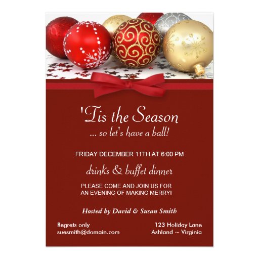 Christmas Holiday Party Custom Invitations