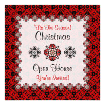 Christmas Holiday Season Open House Invitations