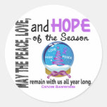 Christmas Holiday Snow Globe 1 Cancer Round Sticker