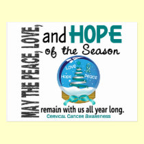 Christmas Holiday Snow Globe 1 Cervical Cancer postcards