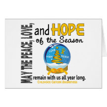 Christmas Holiday Snow Globe 1 Childhood Cancer Greeting Cards