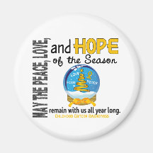 Christmas Holiday Snow Globe 1 Childhood Cancer Refrigerator Magnet