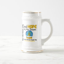 Christmas Holiday Snow Globe 1 Childhood Cancer Coffee Mugs