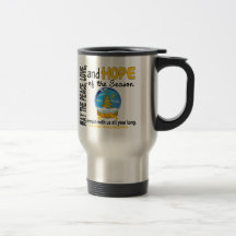 Christmas Holiday Snow Globe 1 Childhood Cancer Mug