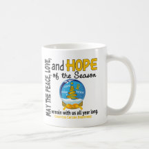 Christmas Holiday Snow Globe 1 Childhood Cancer Mugs