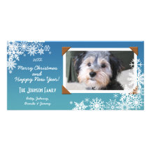 Christmas Holiday Snowflake Photo Cards