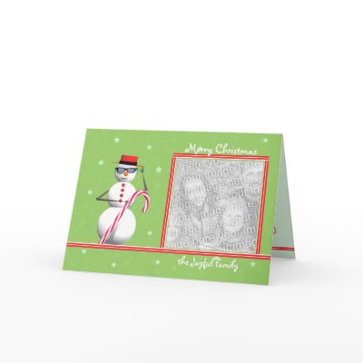 Christmas Holiday Snowman (photo frame) Card by xfinity7