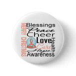 Christmas Holiday Uterine Cancer Ribbon Snowglobe Pin